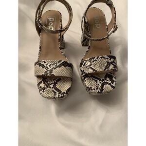Pop Casen Snakeskin Strappy Heels Size 8 M Women club brand new with tags no box